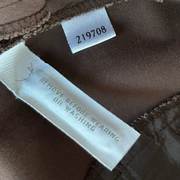 Loft Ann Taylor “ANN” Pants Size 14 High Rise Chocolate Brown Wide Leg Pockets - Picture 6 of 9